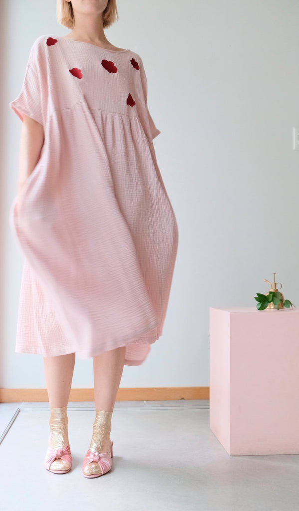 NOEMIAH - CECILIA DRESS - PINK AND CLOUD WAFFLE