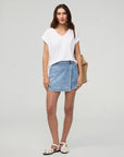 DUER - PERFORMANCE DENIM WRAP SKORT - LIGHT STONE - SS26