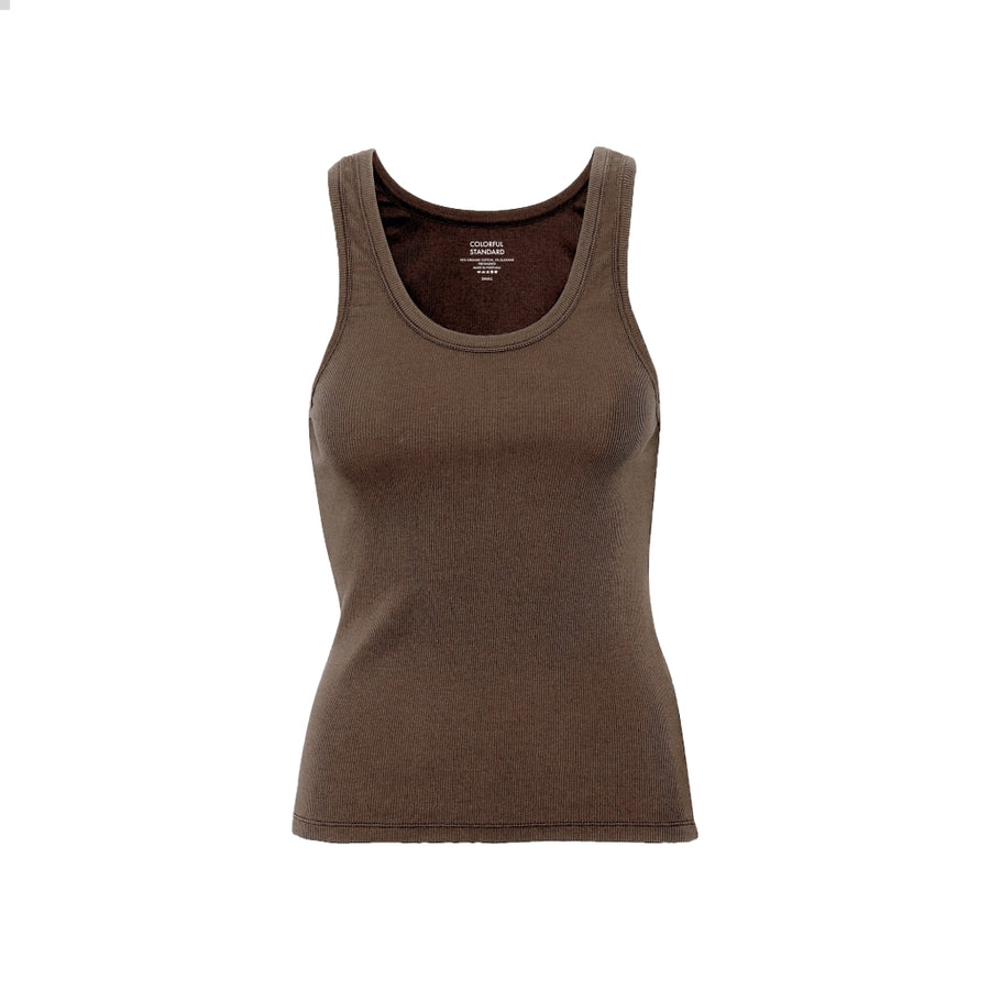 COLORFUL STANDARD - RIB TANK TOP - CEDAR BROWN