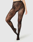 SWEDISH STOCKINGS - ROSA LACE TIGHTS - BLACK