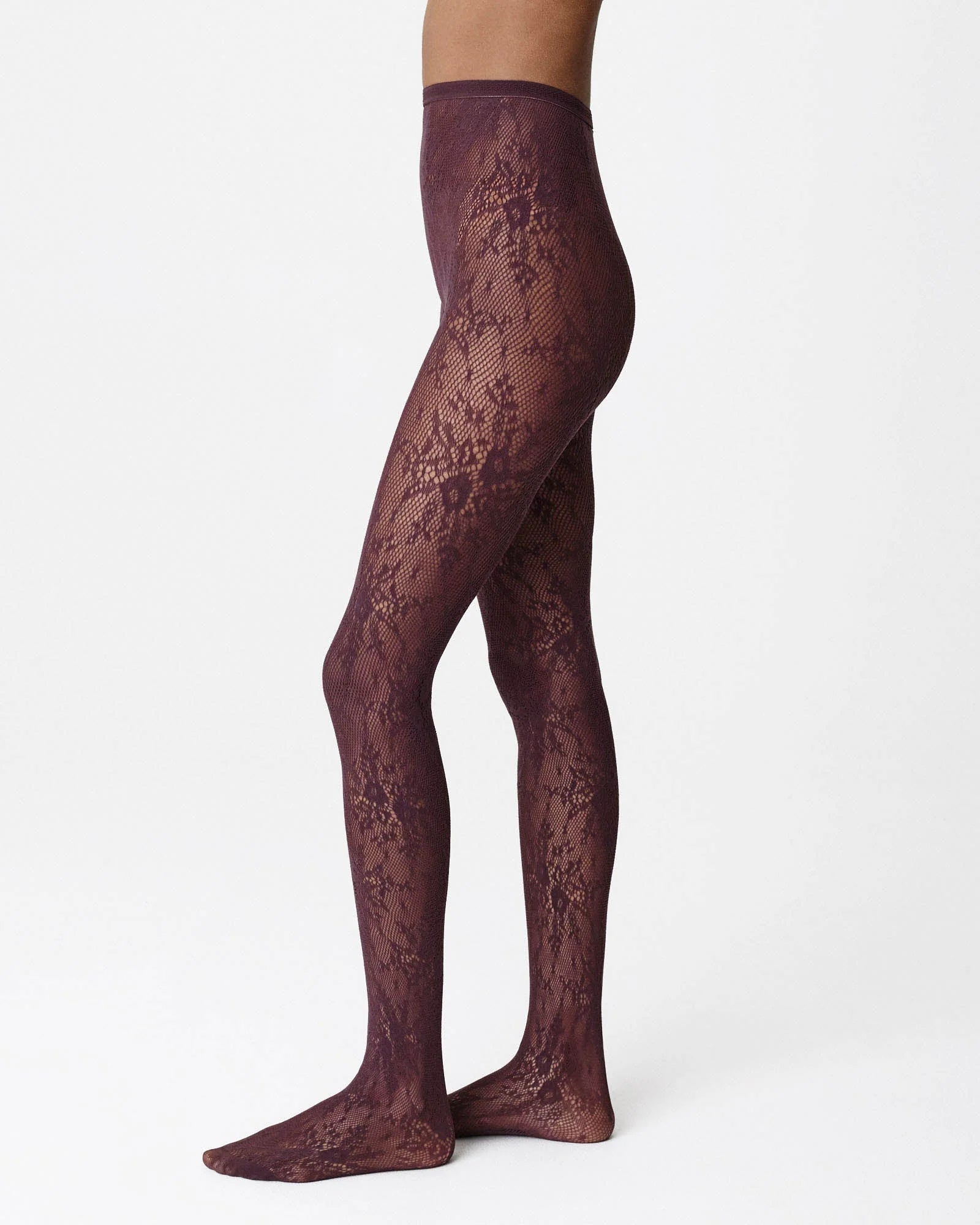 SWEDISH STOCKINGS - COLLANT DENTELLE ROSA - HUCKLEBERRY