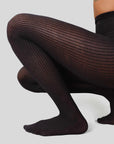 SWEDISH STOCKINGS - COLLANT COTELÉ ZOE - NOIR