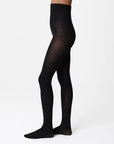 SWEDISH STOCKINGS - COLLANT EN LAINE COTELÉ DIANA - MÉLANGE NOIR