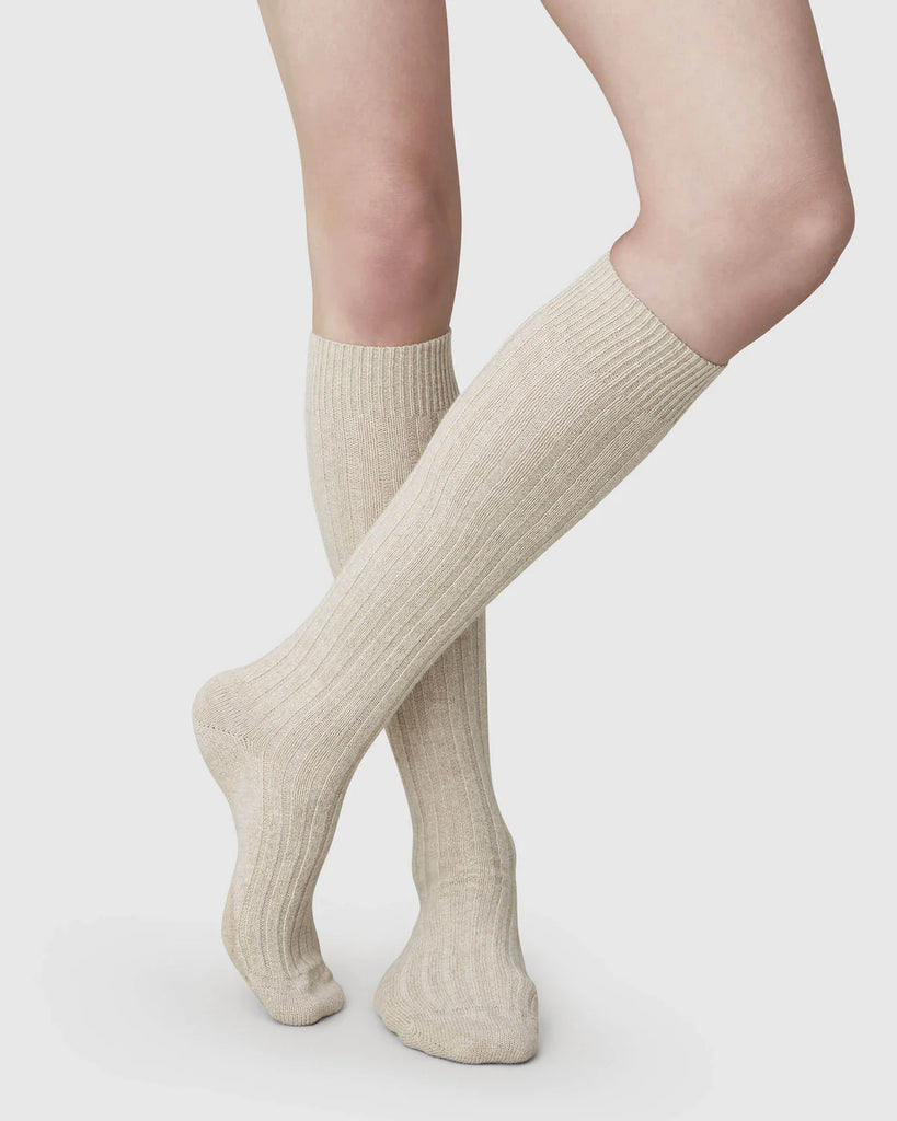 SWEDISH STOCKINGS - BODIL CHUNKY KNEE-HIGHS - OAT