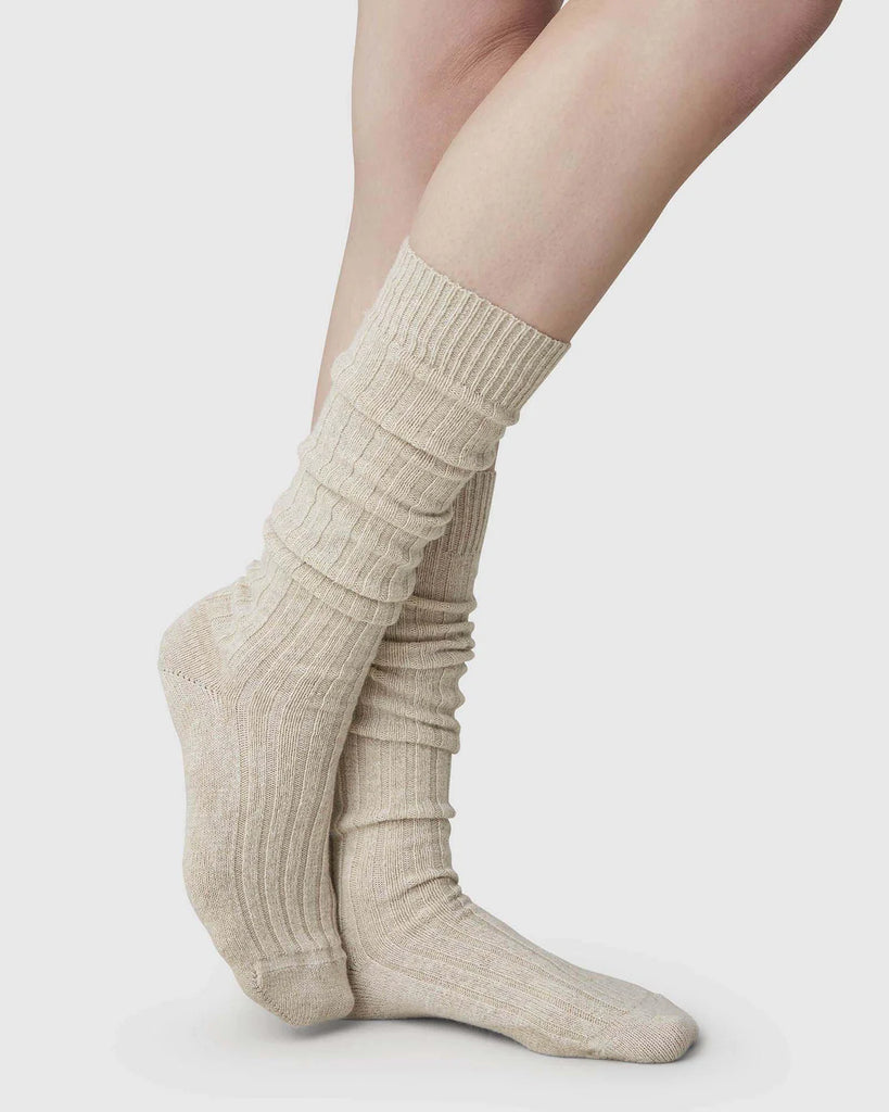 SWEDISH STOCKINGS - BODIL CHUNKY KNEE-HIGHS - OAT