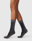 SWEDISH STOCKINGS - BAS BRILLANT INES - NOIR/ARGENT
