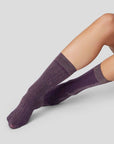 SWEDISH STOCKINGS - BAS BRILLANT INES - MAUVE/ARGENT