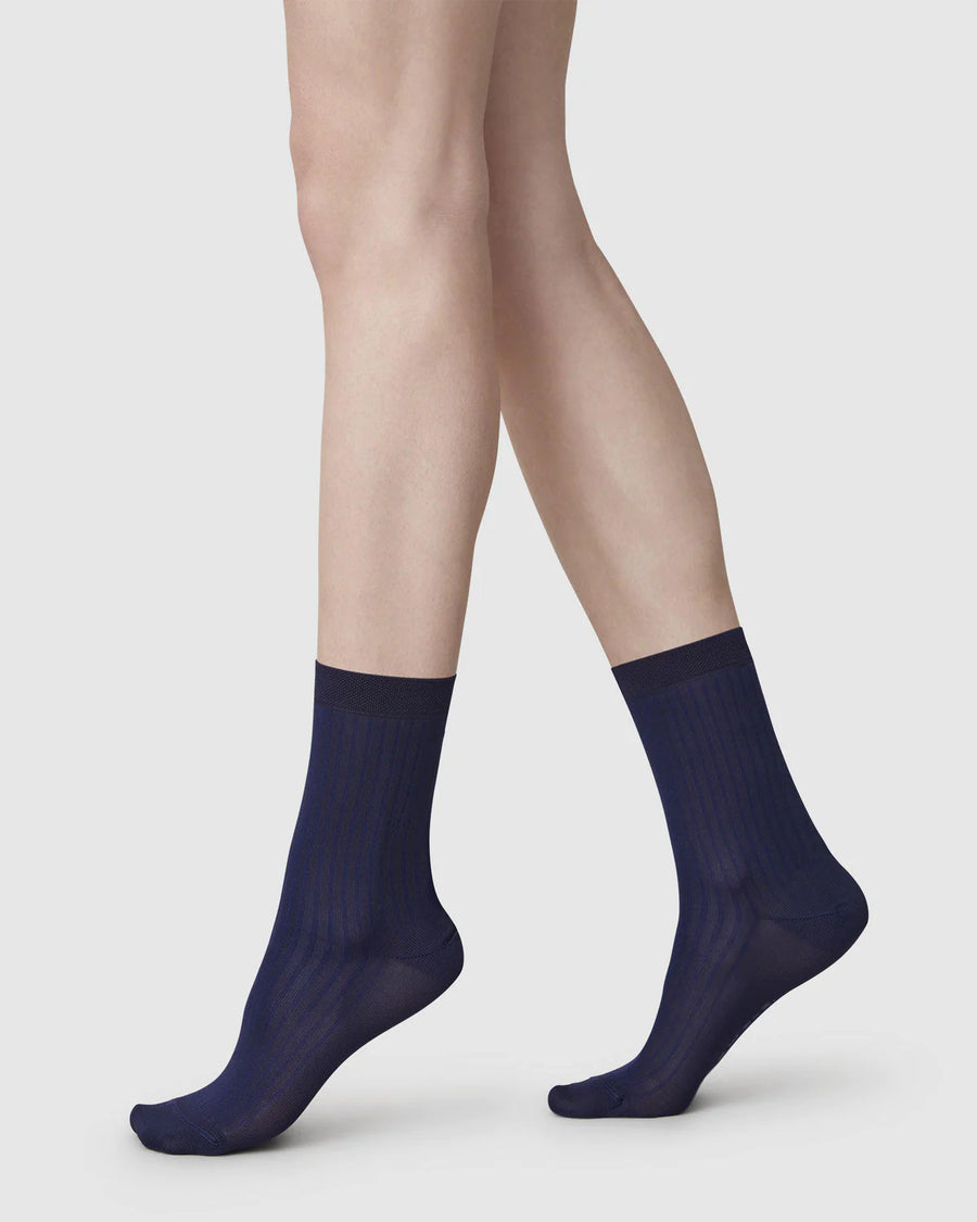 SWEDISH STOCKINGS - ALEXA SOCKS - NAVY