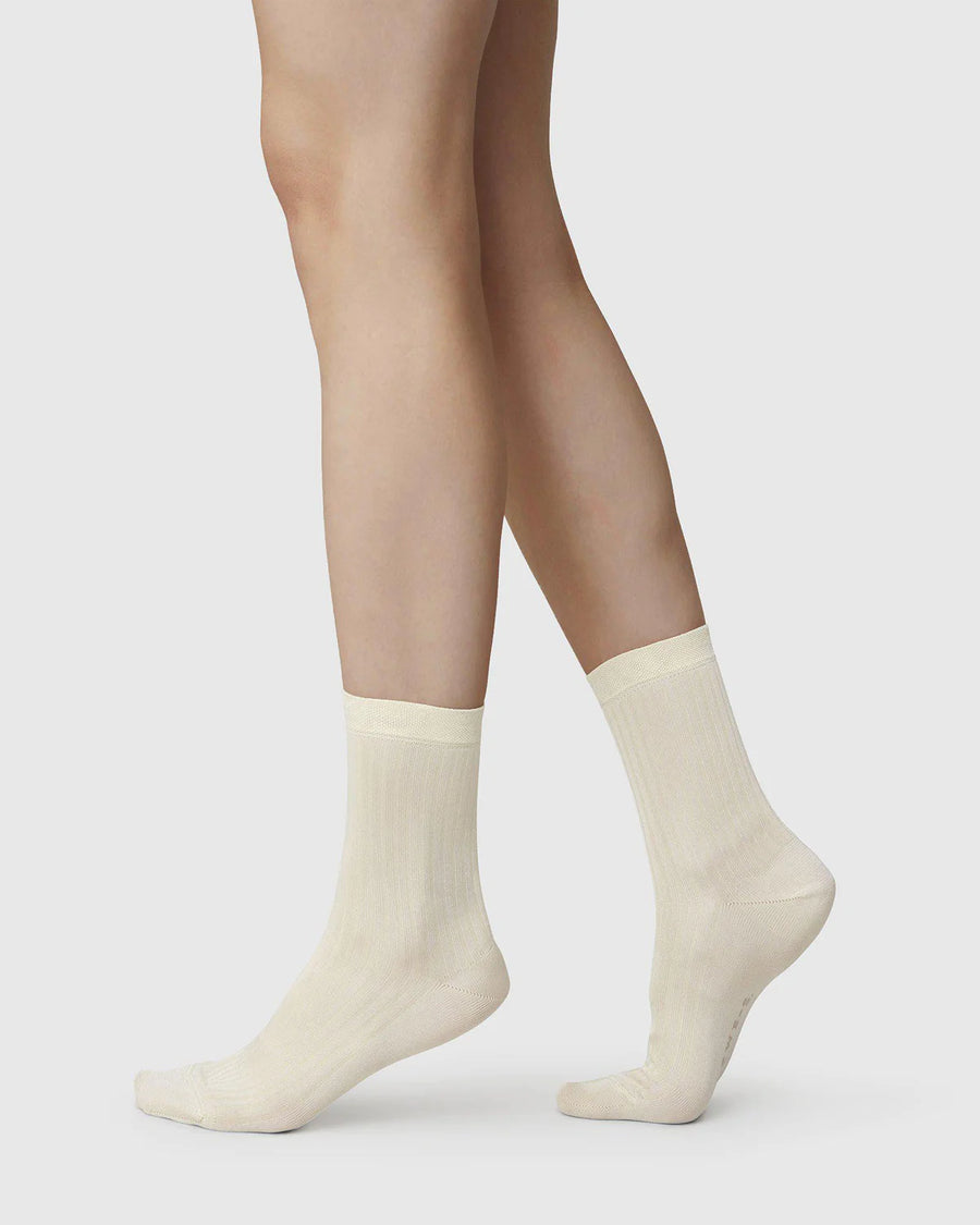 SWEDISH STOCKINGS - ALEXA SOCKS - CREAM