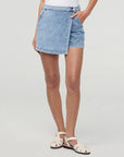 DUER - PERFORMANCE DENIM WRAP SKORT - LIGHT STONE - SS26