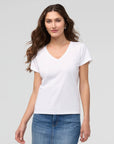 DUER - T-SHIRT SLIM PURE PIMA COL V - BLANC