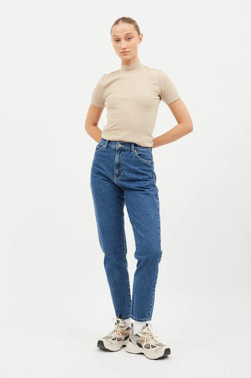 DR DENIM - JEANS NORA - PEBBLE MID STONE - FW23