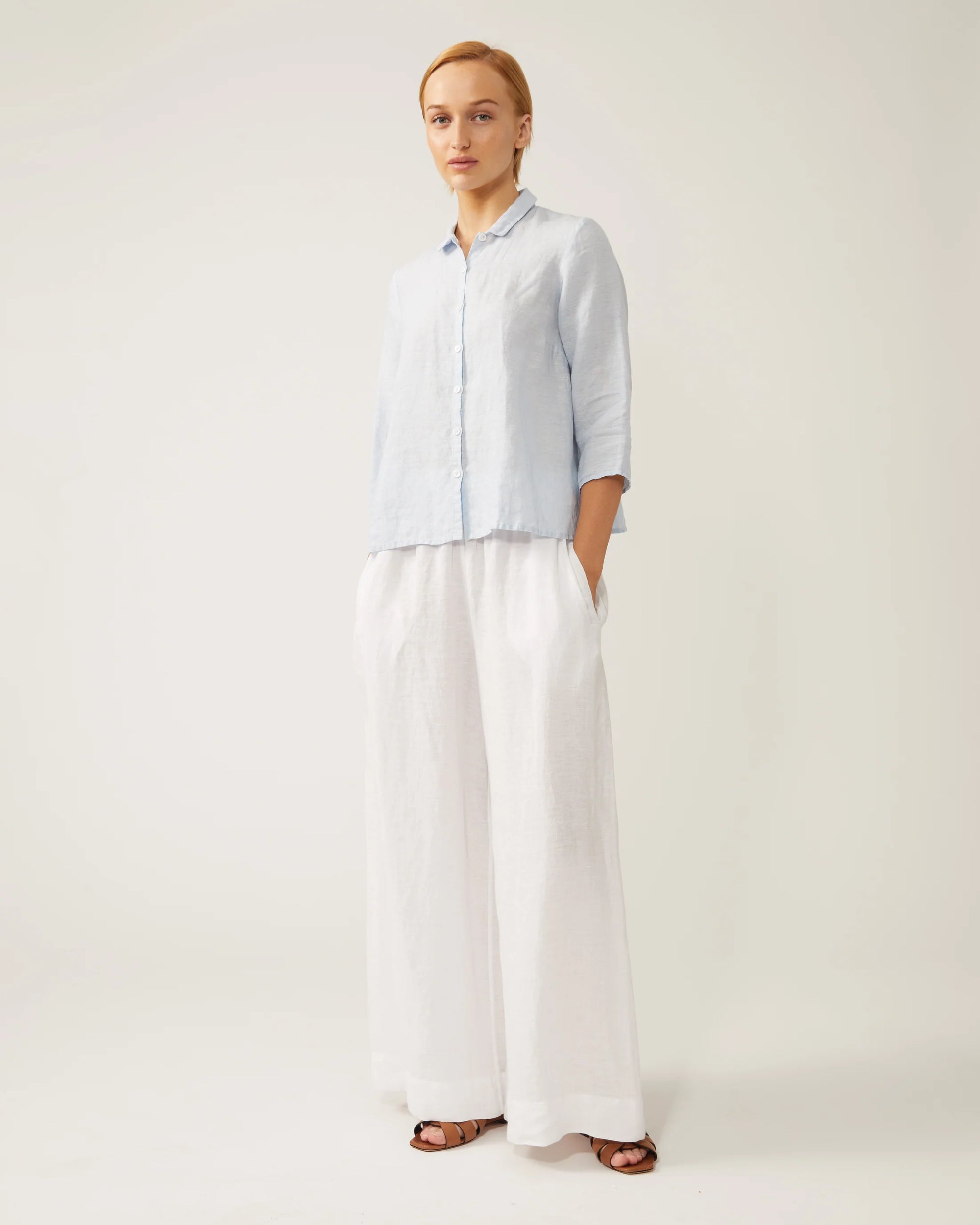 NAIF - BLOUSE PIPPA - CHAMBRAY BLEU PÂLE - PÉ26