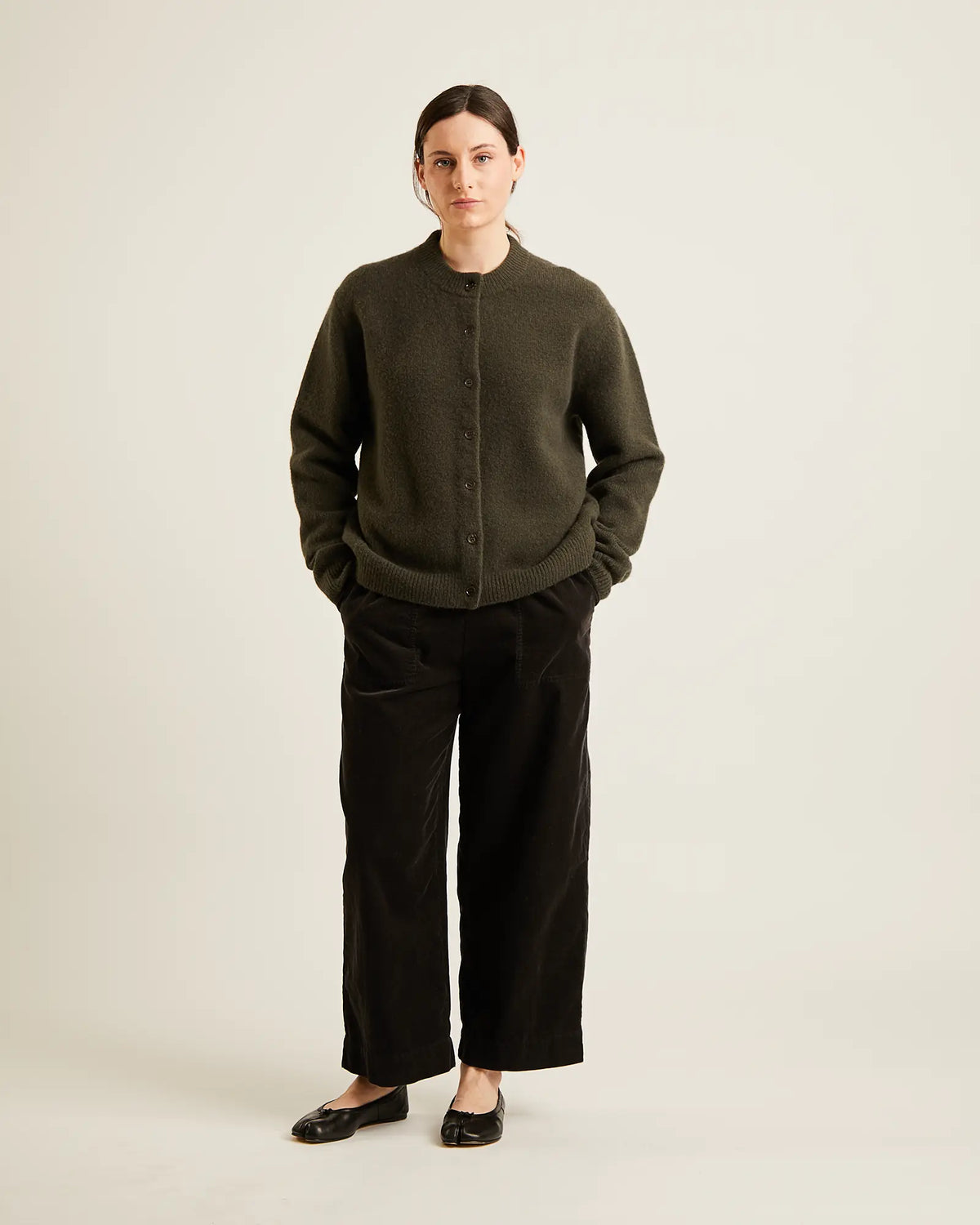 NAIF - CARDIGAN MALO - VERT FUMÉ - AH26