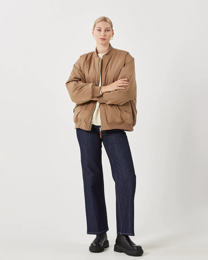 MINIMUM - MANTEAU BOMBER HENNIA - PINE BARK - AH23