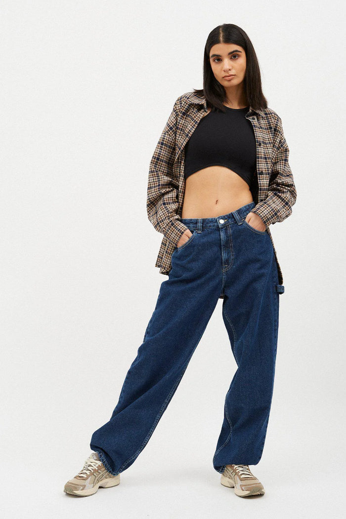 DR DENIM - JEANS FAYE WORKER - PEBBLE DARK RETRO - AH23