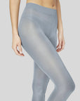 SWEDISH STOCKINGS - SHINY TIGHTS TORA - PALE GREY/SILVER