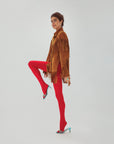 SWEDISH STOCKINGS X LEANDRA MEDINE COHEN - COLLANT BRILLANT GERI - ROUGE
