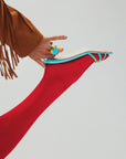 SWEDISH STOCKINGS X LEANDRA MEDINE COHEN - COLLANT BRILLANT GERI - ROUGE