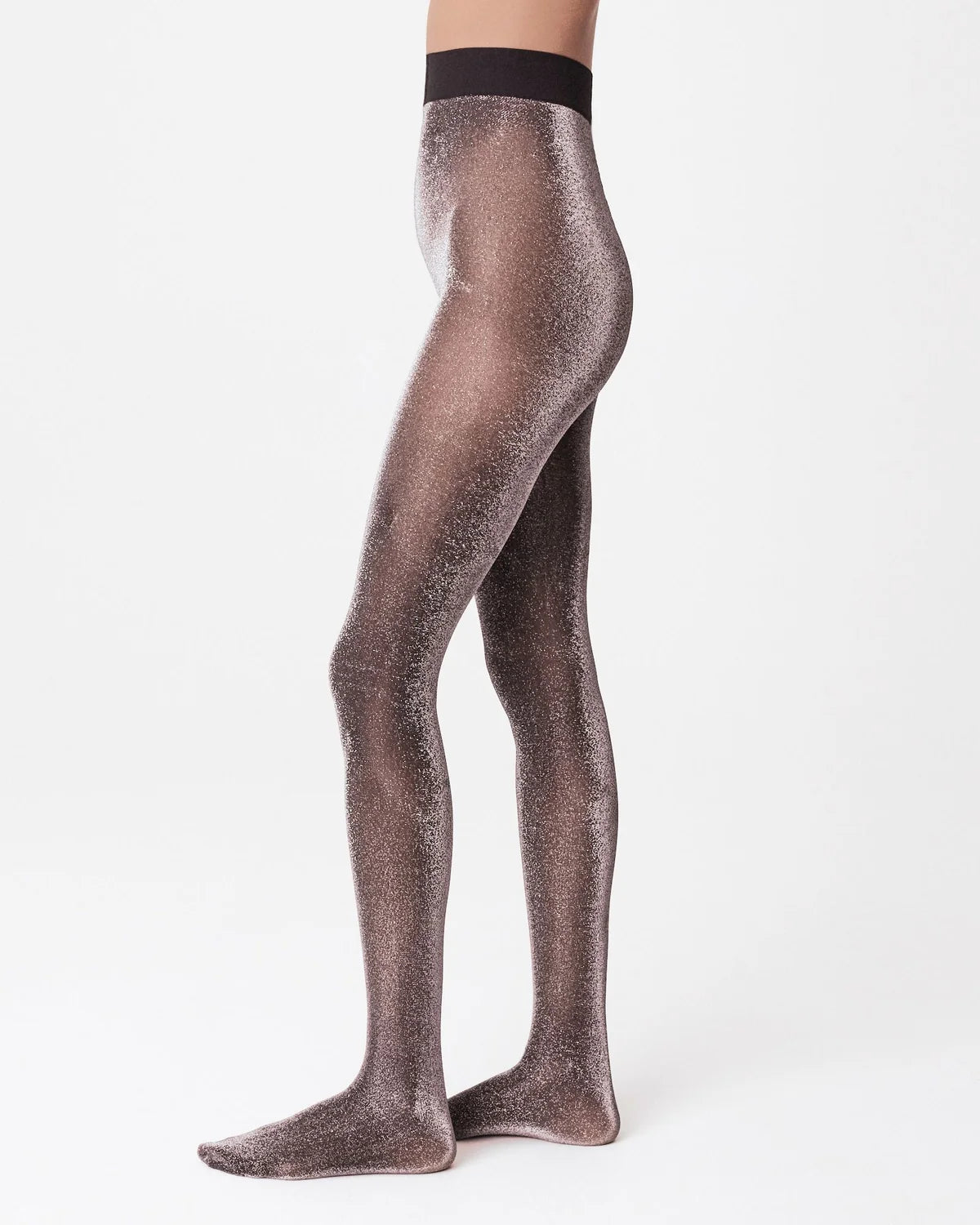 SWEDISH STOCKINGS - COLLANT BRILLANT TORA - MAUVE/ARGENT