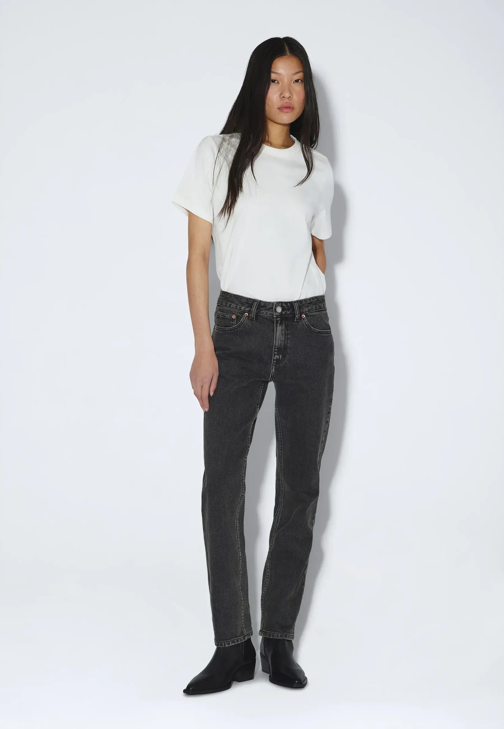 DR DENIM - SLIM STRAW JEANS - TAR AGED BLACK - FW26