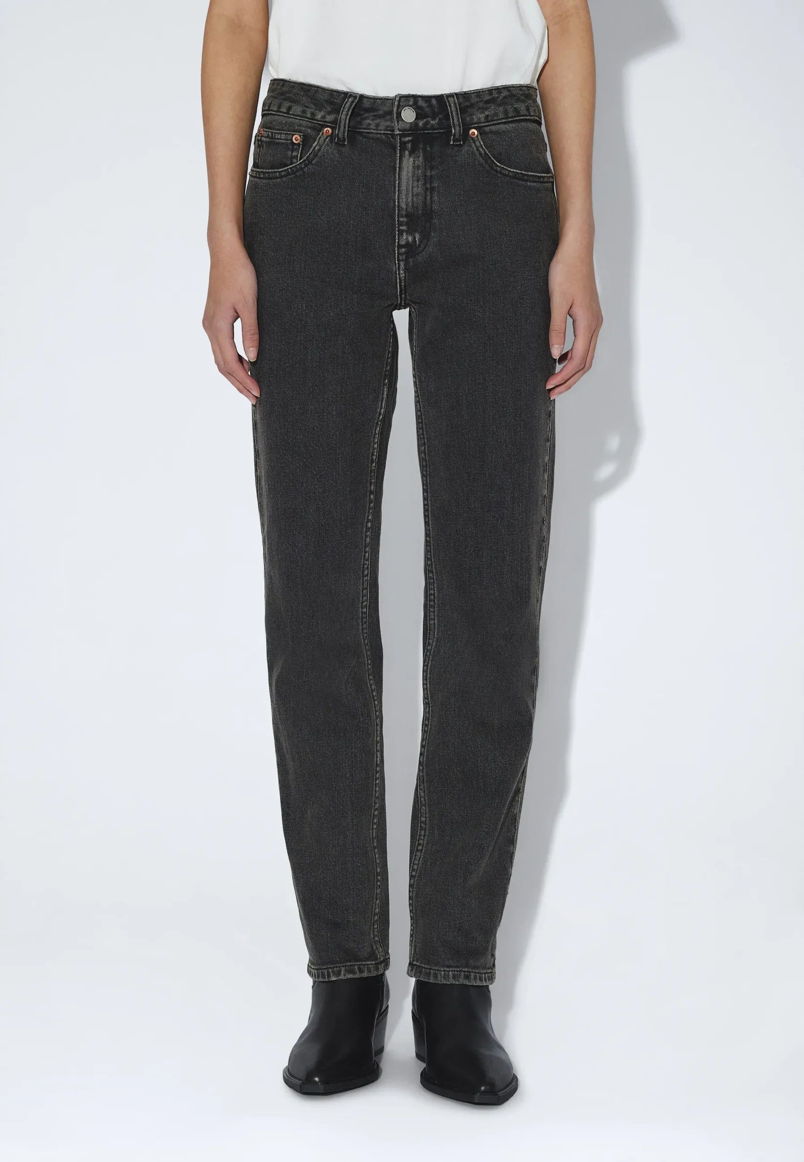DR DENIM - SLIM STRAW JEANS - TAR AGED BLACK - FW26