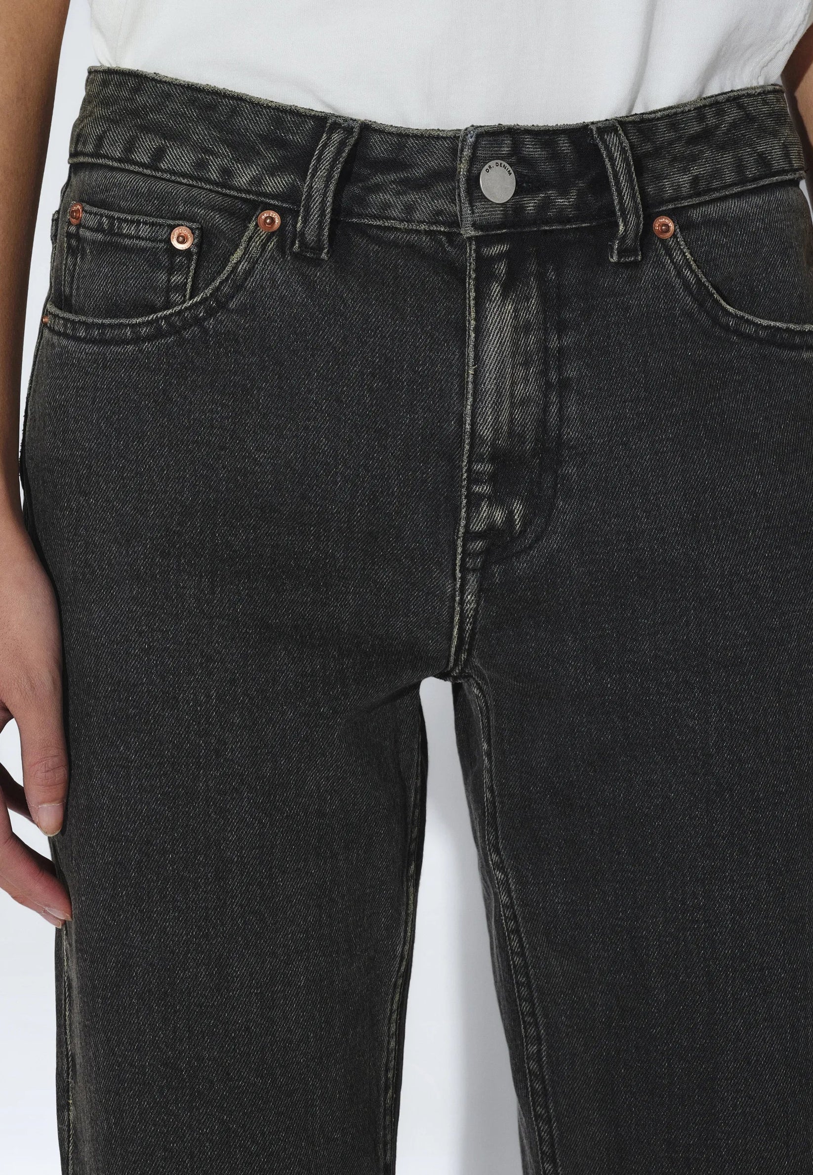 DR DENIM - SLIM STRAW JEANS - TAR AGED BLACK - FW26