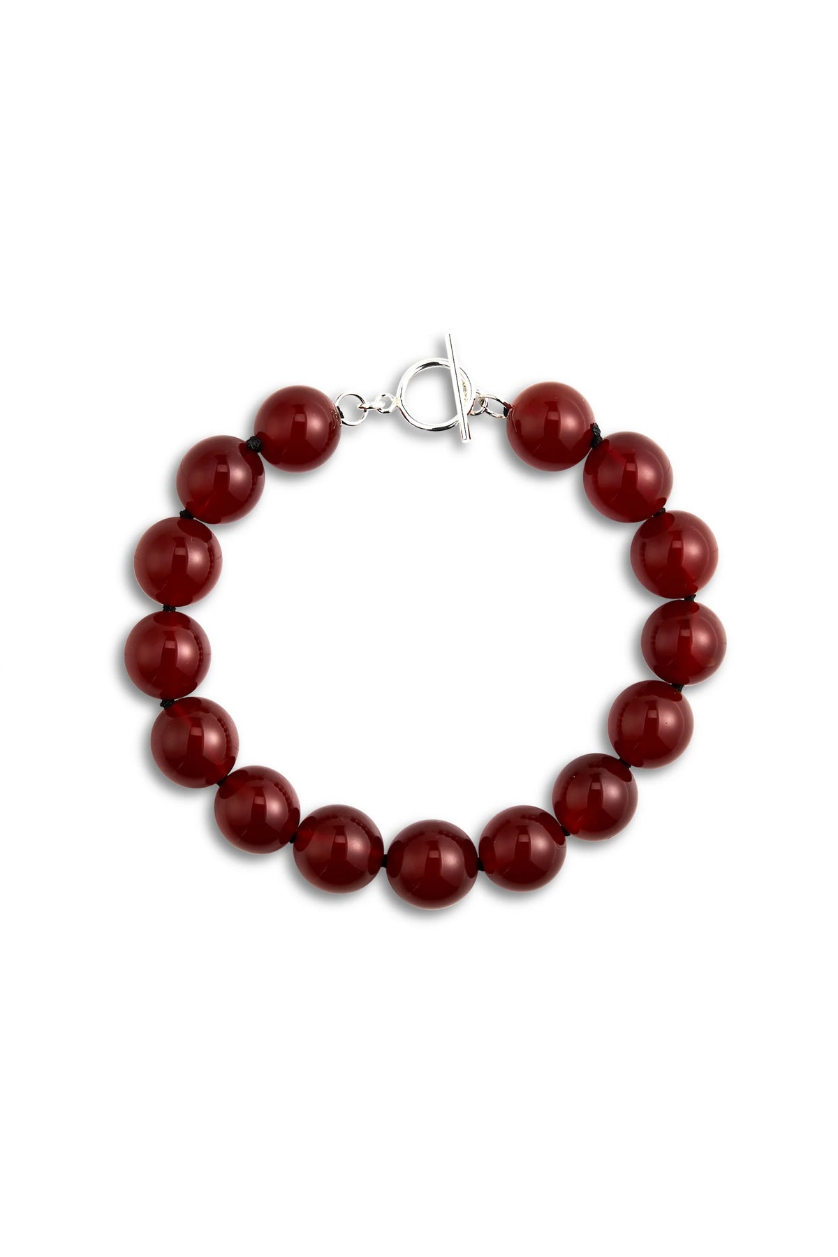 LISBETH JEWELRY - LARGE BEAD BRACELET - RED AGATE