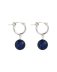 LISBETH JEWELRY - SODALITE BEAD HOOPS - STERLING SILVER