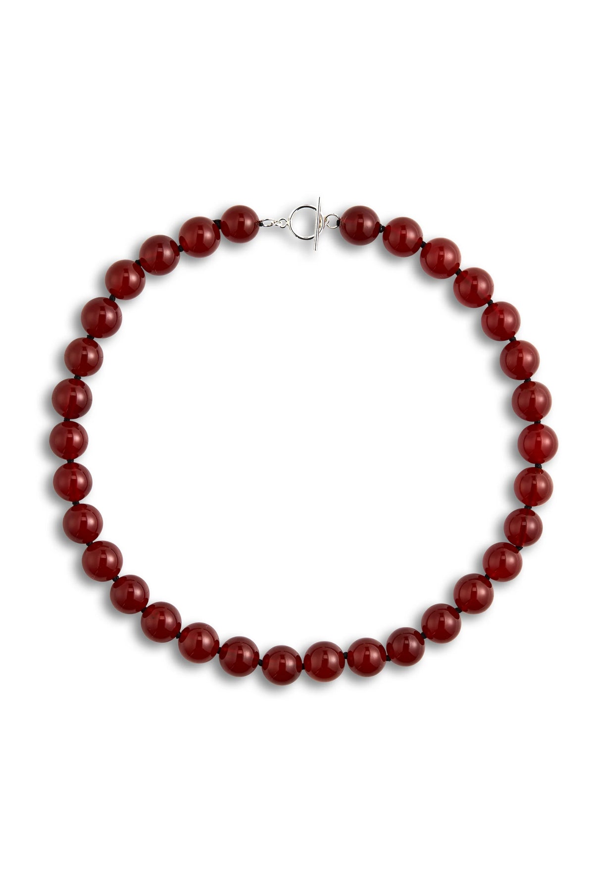 LISBETH JEWELRY - LARGE BEAD NECKLACE - RED AGATE