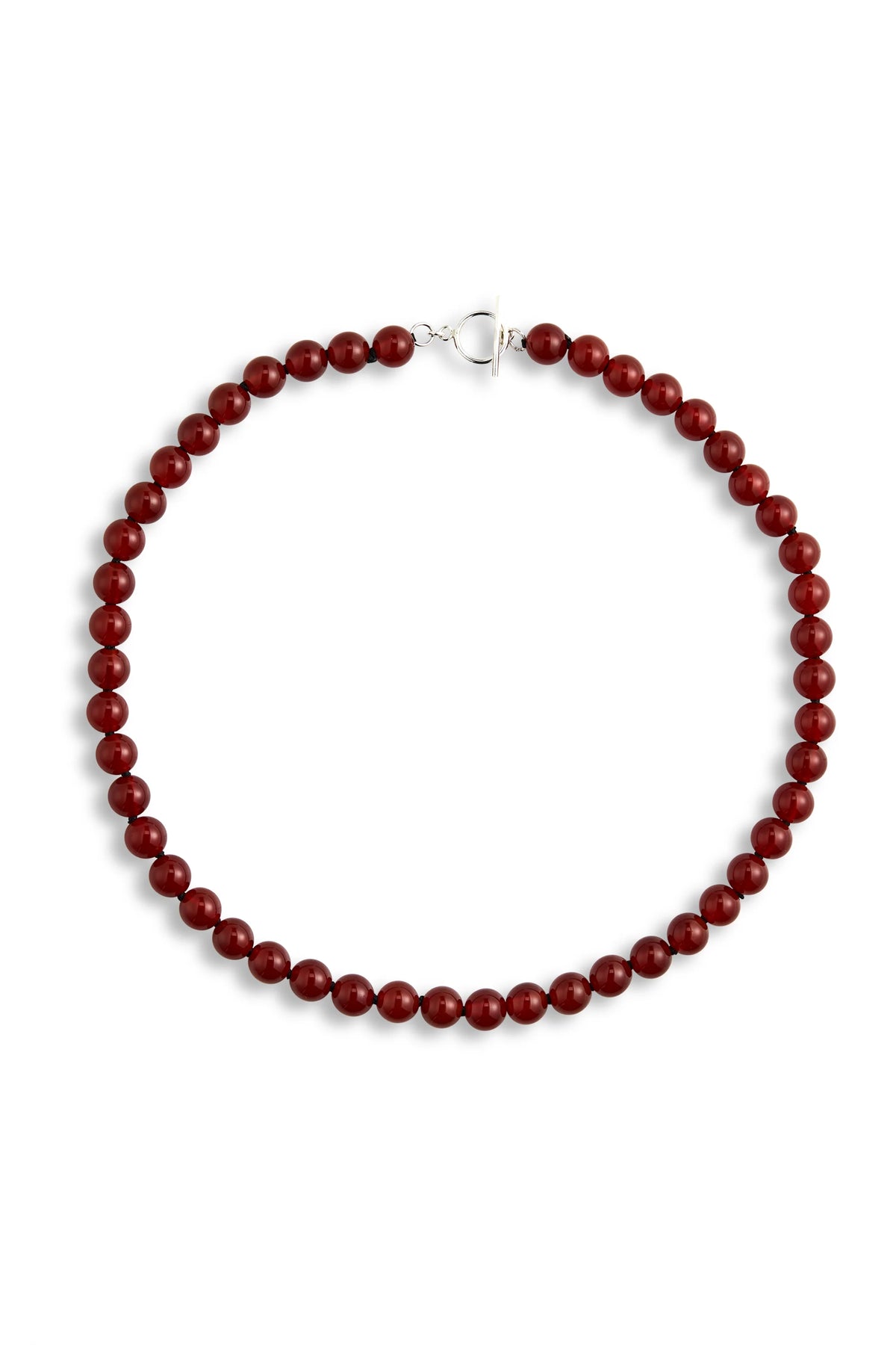 LISBETH JEWELRY - CLASSIC BEAD NECKLACE - RED AGATE