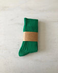 BILLY BAMBOO - RIBBED COTTON HIGH SOCKS - CRYSTAL BRIGHT