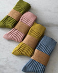 BILLY BAMBOO - CHAUSSETTES HAUTES EN COTON COTELÉ - PASTEL