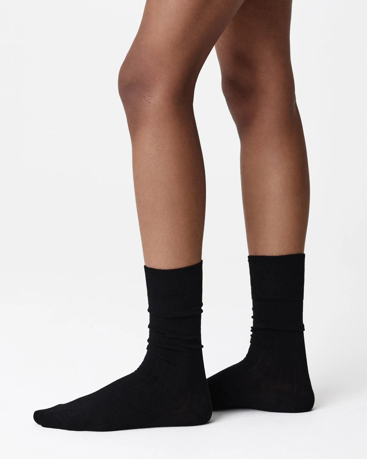 SWEDISH STOCKINGS - EDNA COTTON SOCKS - BLACK - PACK OF 2