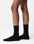 SWEDISH STOCKINGS - EDNA COTTON SOCKS - BLACK - PACK OF 2