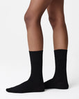 SWEDISH STOCKINGS - EDNA COTTON SOCKS - BLACK - PACK OF 2