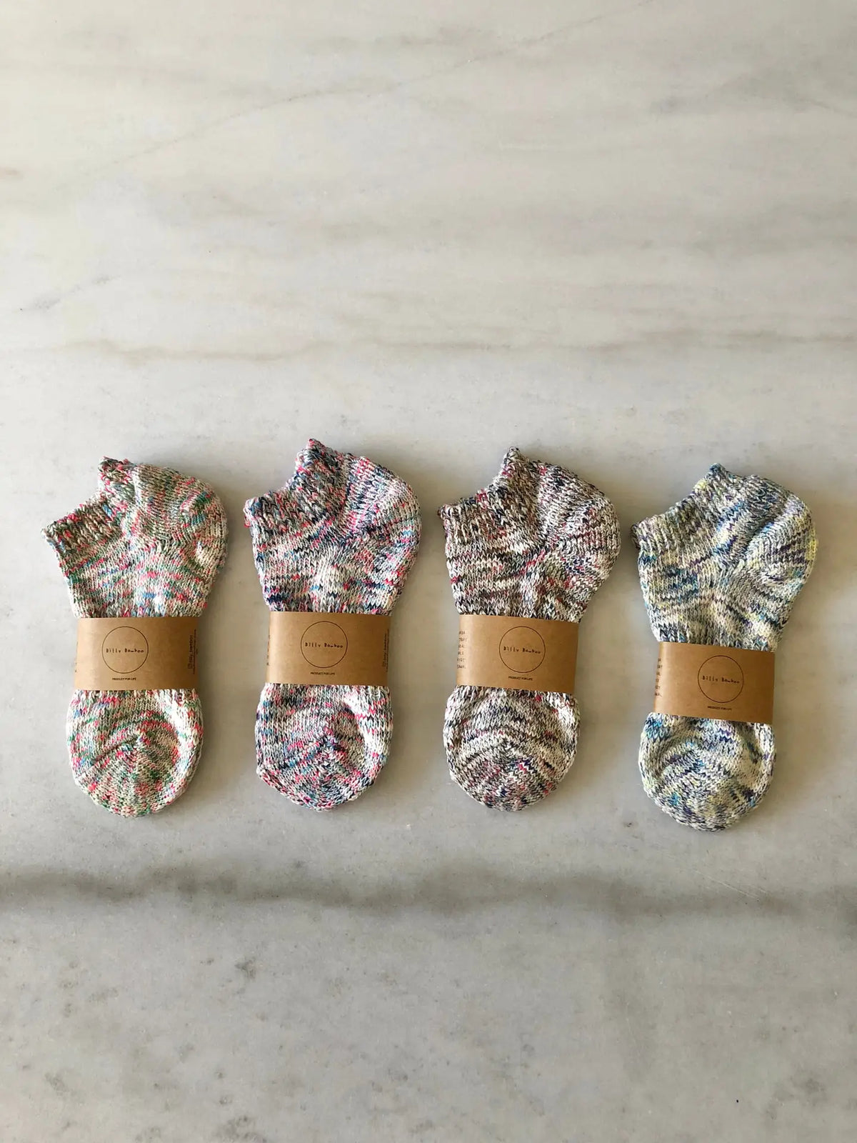 BILLY BAMBOO - CHAUSSETTE BATEAU EN COTON TEINTÉE SPACE-DYE