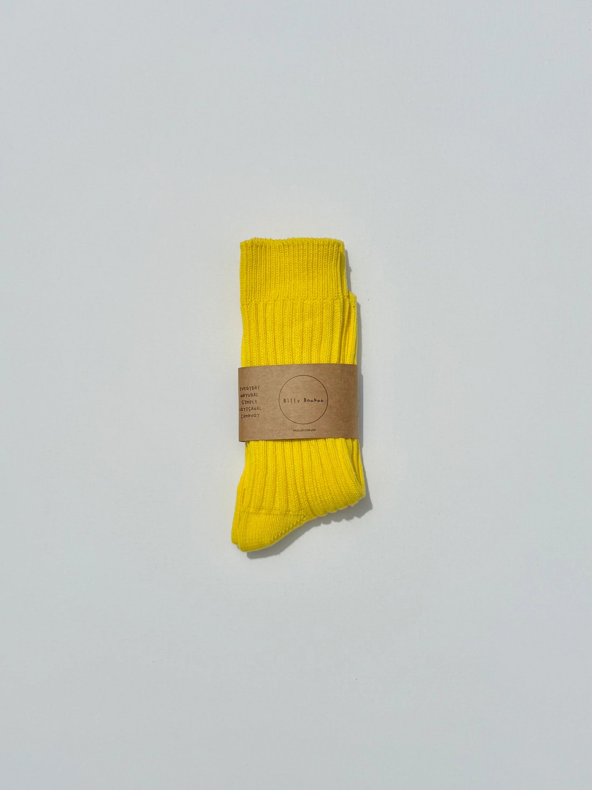 BILLY BAMBOO - RIBBED COTTON HIGH SOCKS - CRYSTAL BRIGHT
