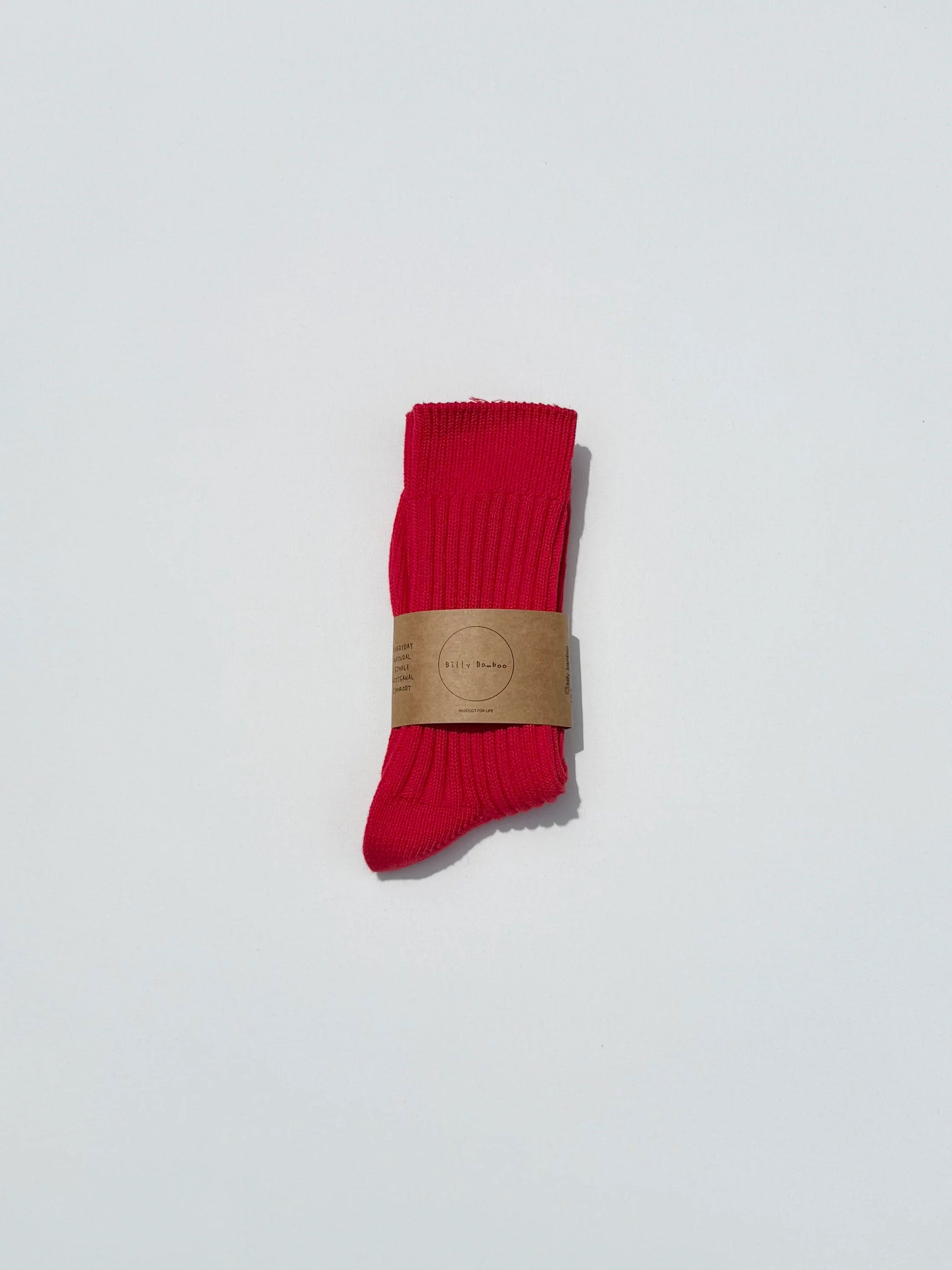 BILLY BAMBOO - RIBBED COTTON HIGH SOCKS - CRYSTAL BRIGHT