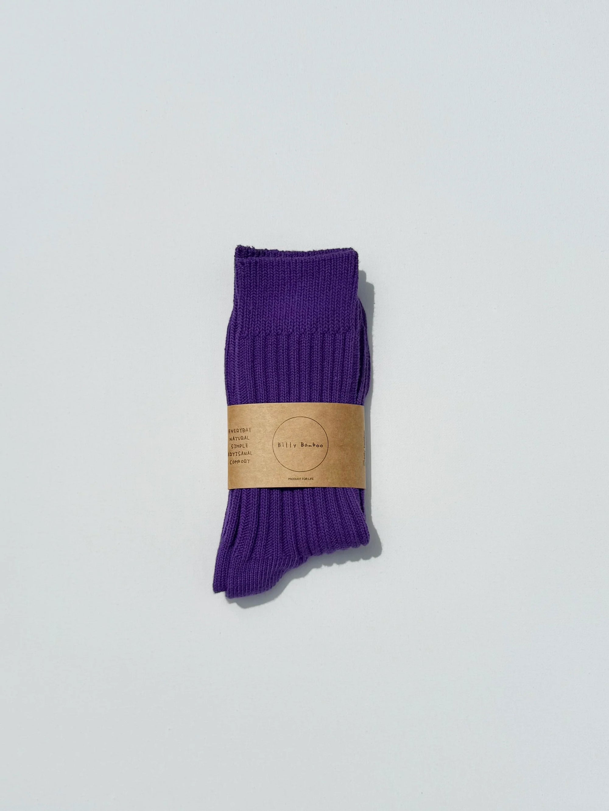 BILLY BAMBOO - RIBBED COTTON HIGH SOCKS - CRYSTAL BRIGHT