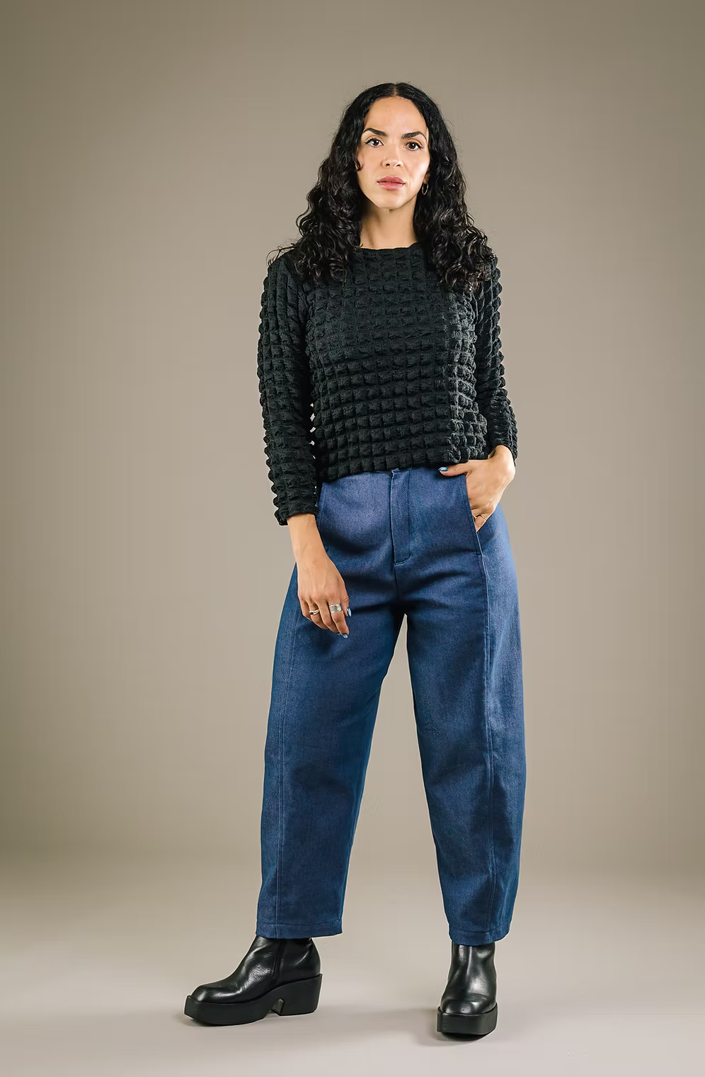 MERCEDES MORIN - POPCORN TOP - BLACK - FW26