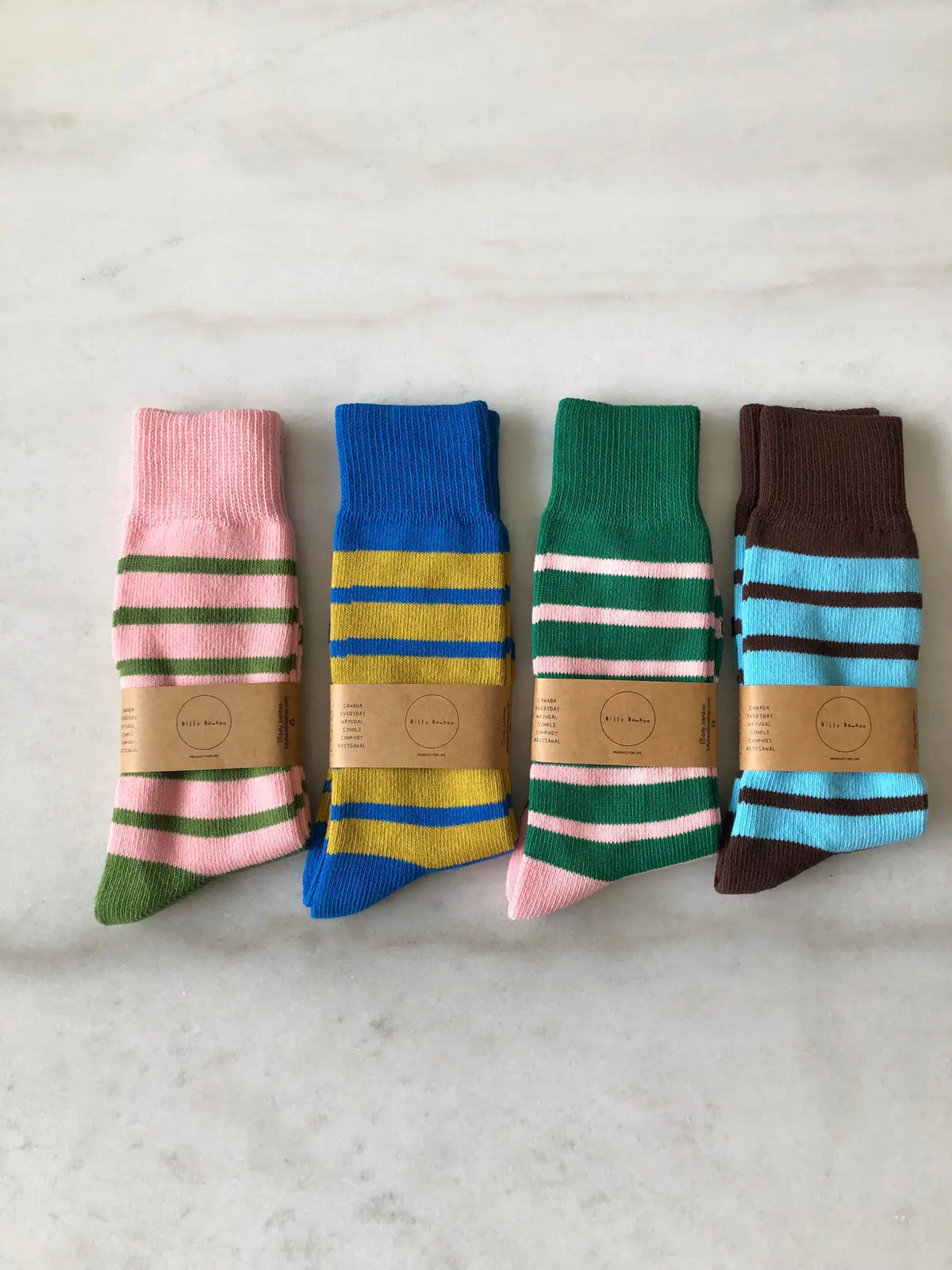 BILLY BAMBOO - CHAUSSETTES HAUTES À RAYURES MAKINO POP