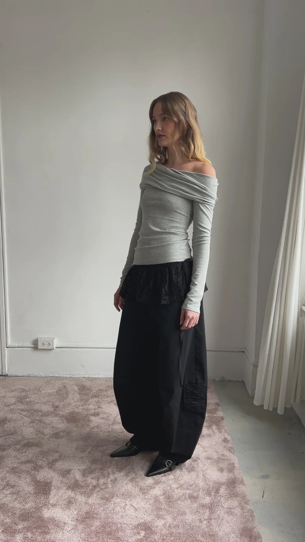 A BRONZE AGE - PANTALON GREENWICH - TWILL NOIR - AH26