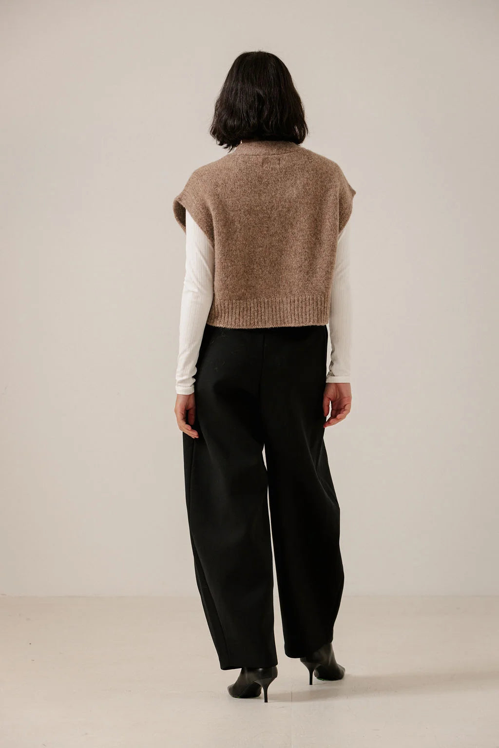 BARE KNITWEAR - ALPACA CARDIGAN WITH BUTTONS - DARK FAWN - FW26