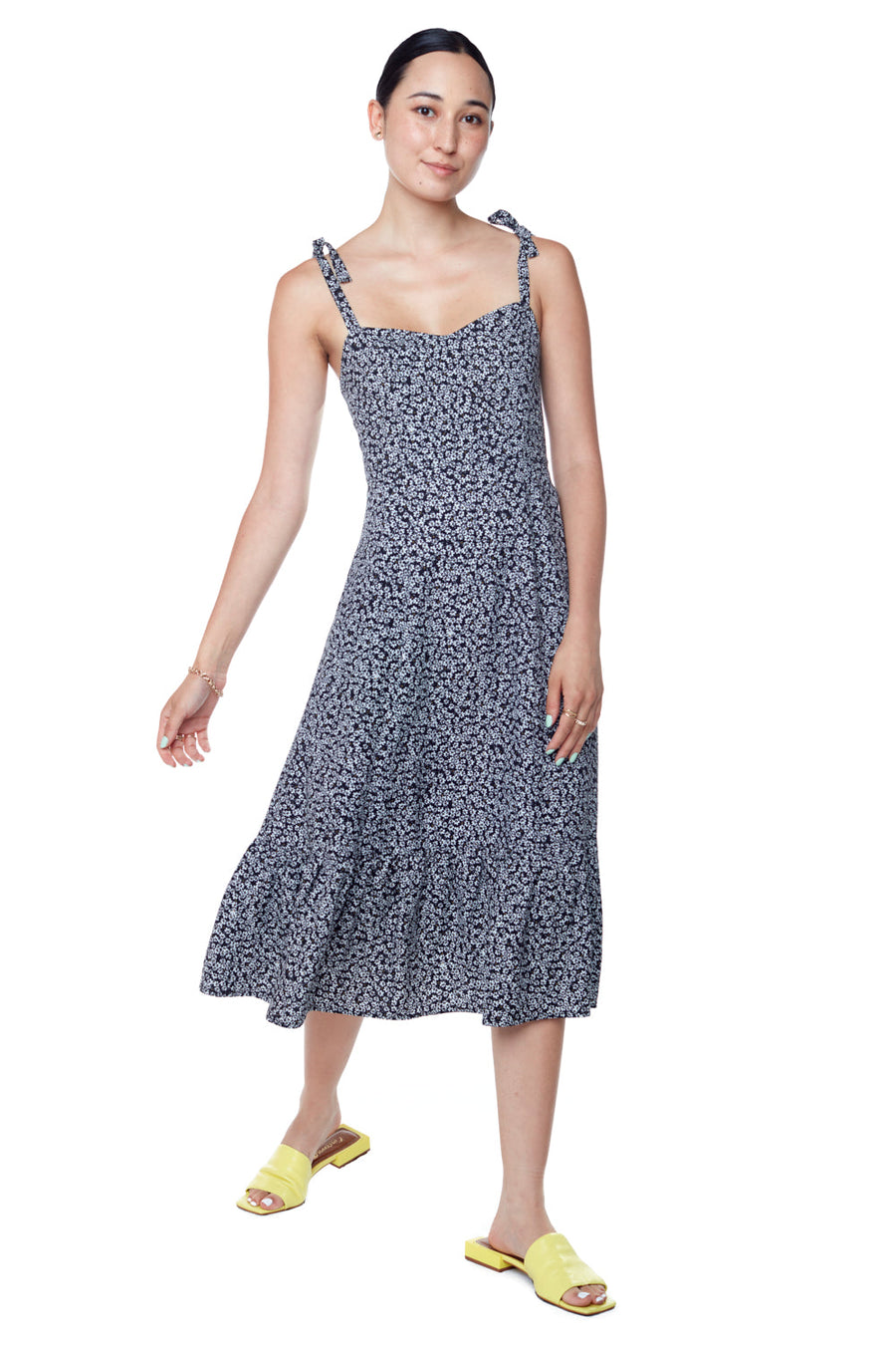 ANNIE 50 - ROBE LA BOHÈME - FLEURS NOIRE - PÉ23