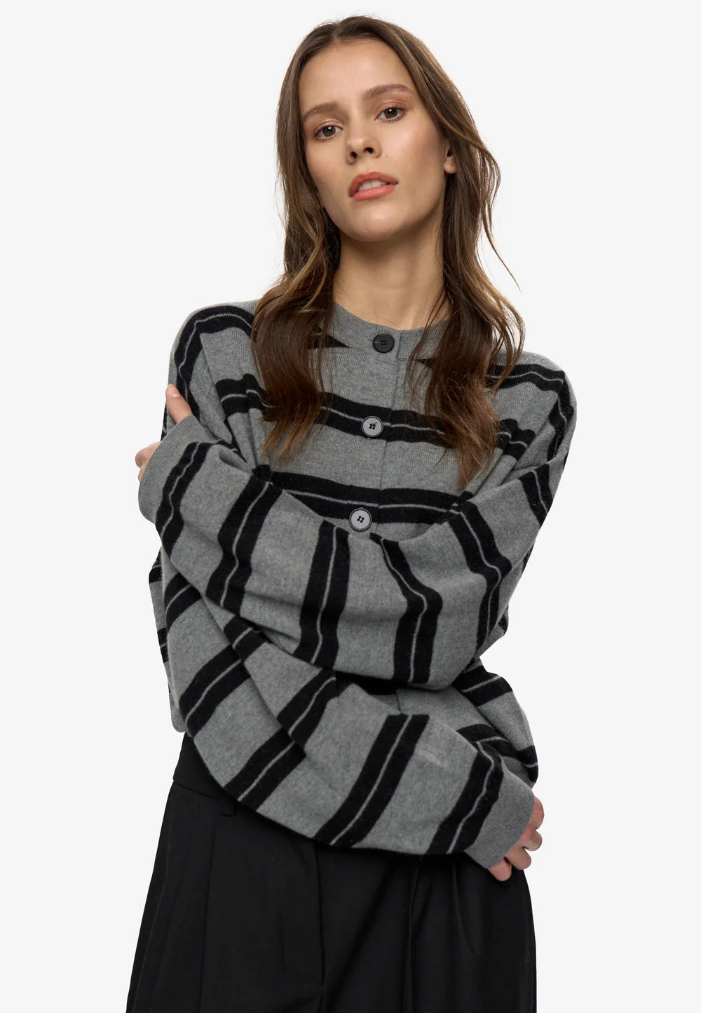 MINIMUM - CARDIGAN ASSIANA - GRIS MELANGE - AH26
