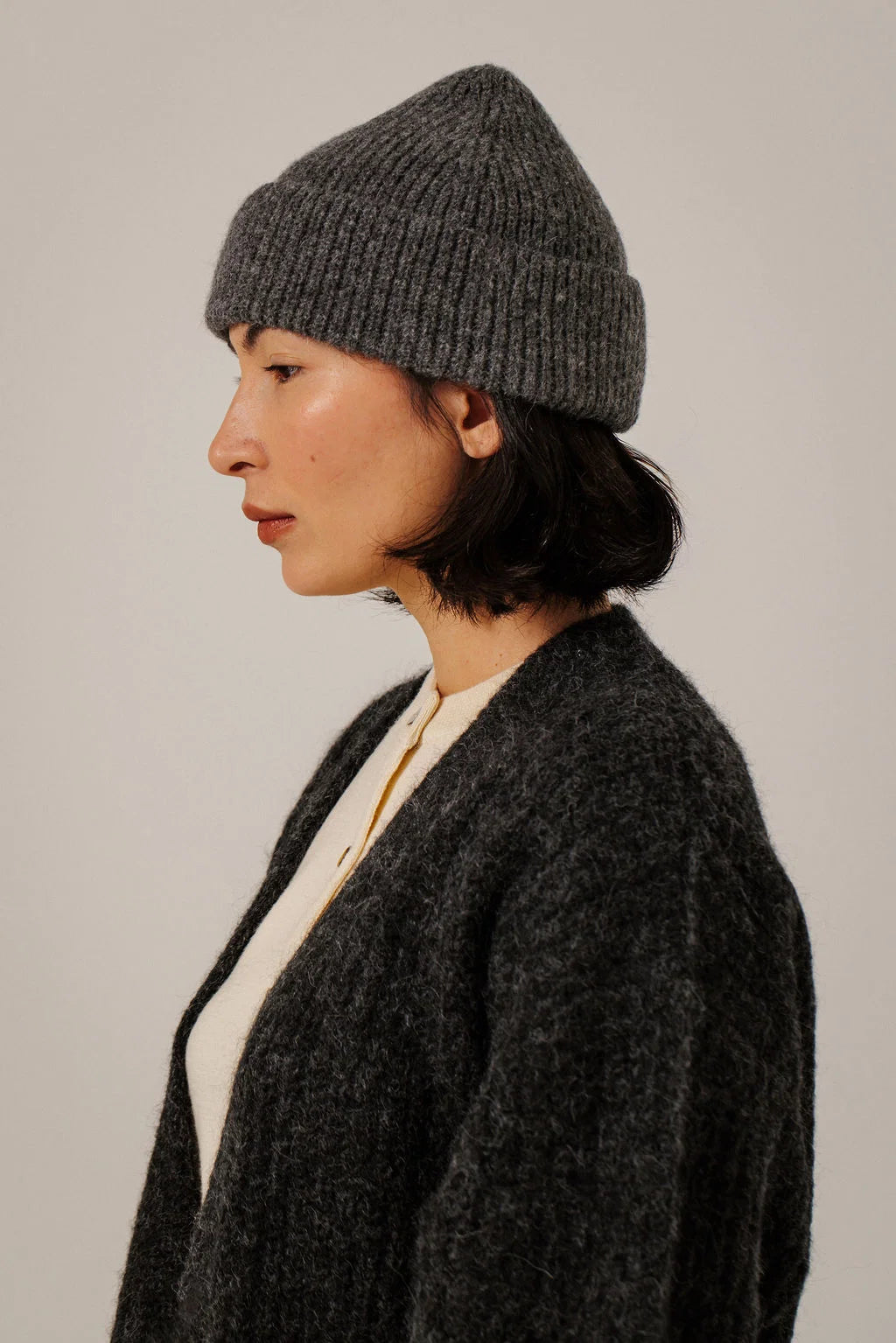 BARE KNITWEAR - RIB BEANIE - BABY ALPACA - FW26