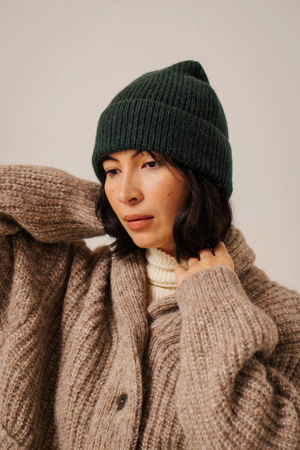 BARE KNITWEAR - RIB BEANIE - BABY ALPACA - FW26