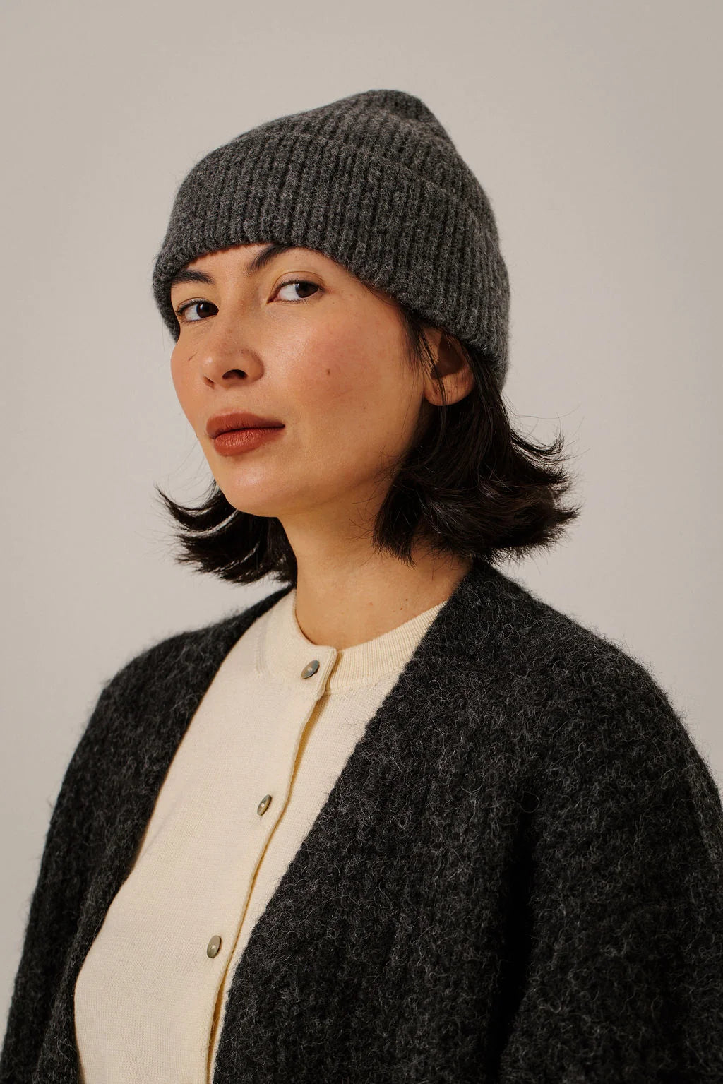 BARE KNITWEAR - RIB BEANIE - BABY ALPACA - FW26