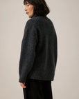 BARE KNITWEAR - COL ROULÉ OVERSIZE EN ALPAGA - MARINE FONCÉ - AH26